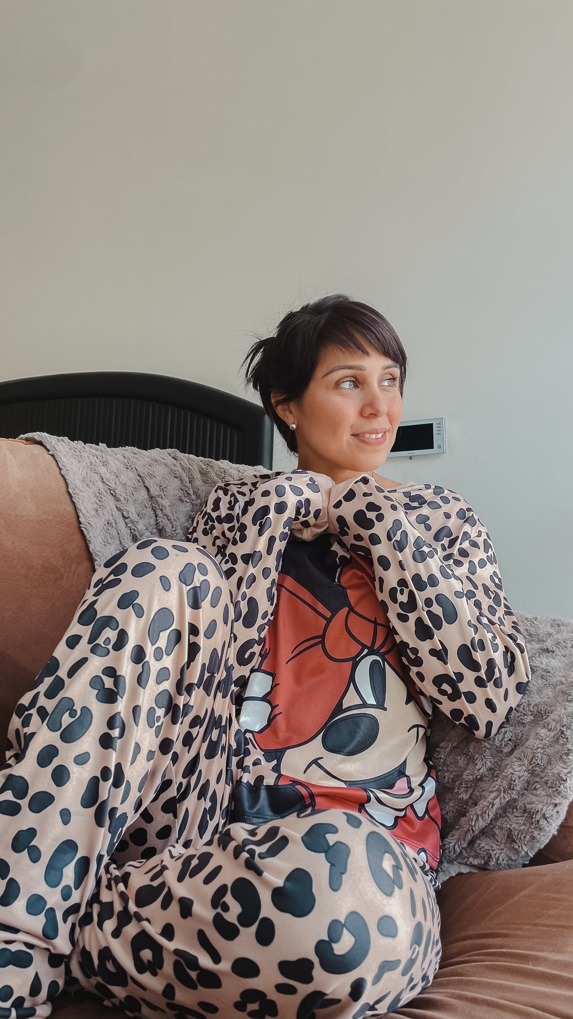 Pijama Familiar Minnie Leopardo